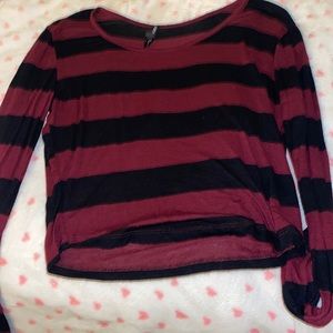 Red and black striped long sleeve